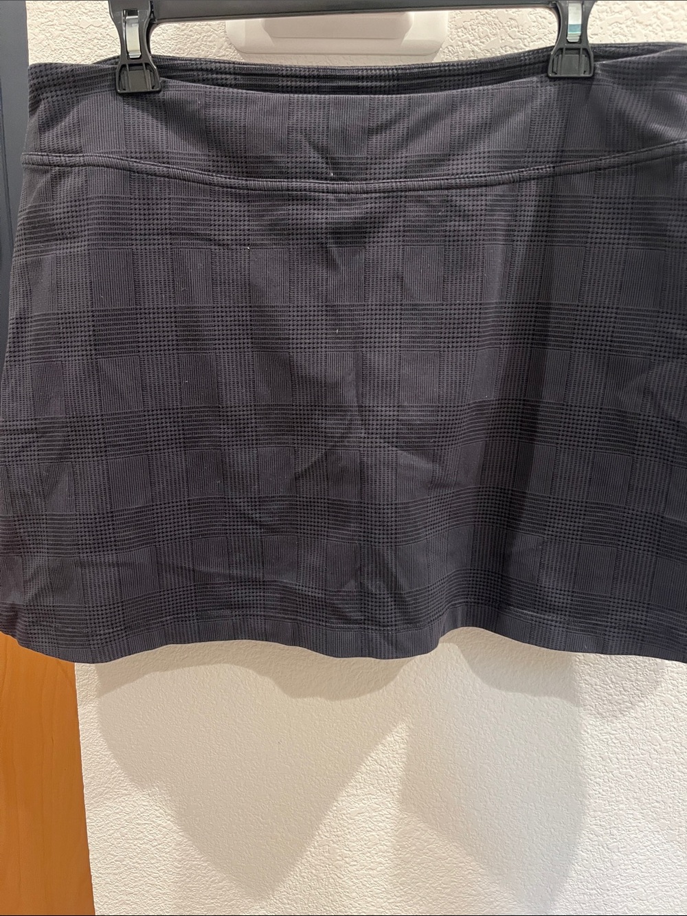 Athleta Black Plaid A-Line Skort XL